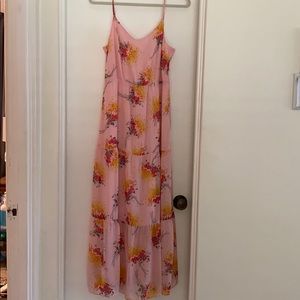 J Crew Mercantile Pink Floral Bohemian Maxi Dress